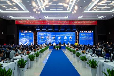 A group of people sitting at tables in a room with blue carpet AI-generated content may be incorrect.