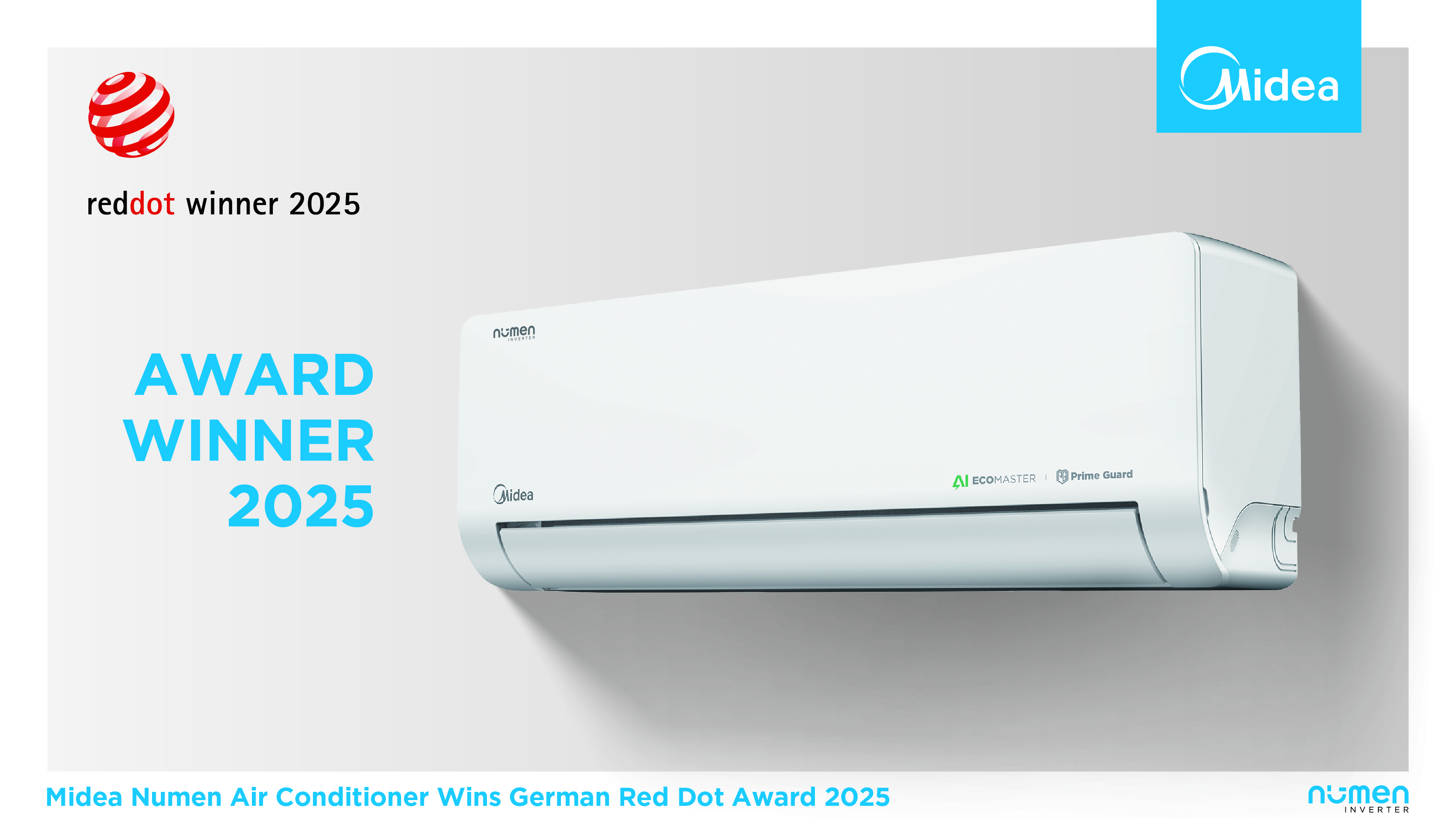 Midea, the World’s No.1 Residential Inverter Air Conditioner Company, reached another important milestone in its innovation journey as the Midea Numen air conditioner won the German Red Dot Product Design Award 2025, the globally prestigious recognition for excellence in design. Numen stands out with its AI system and innovative structure design that improve energy efficiency and cooling experience, delivering surprising moments for Southeast Asian consumers.